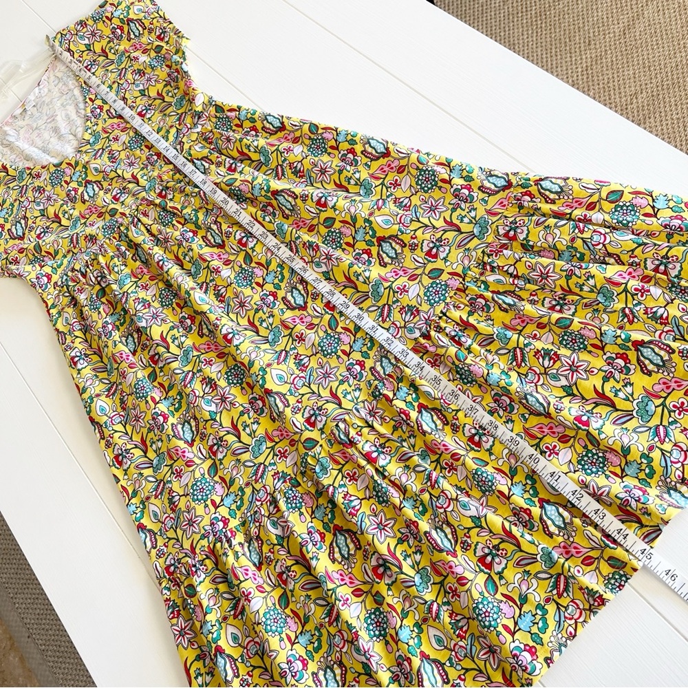Boden Voop Cotton Tiered Midi Dress Daffodil Kaleidoscopic Floral 4P Boho - Picture 12 of 13